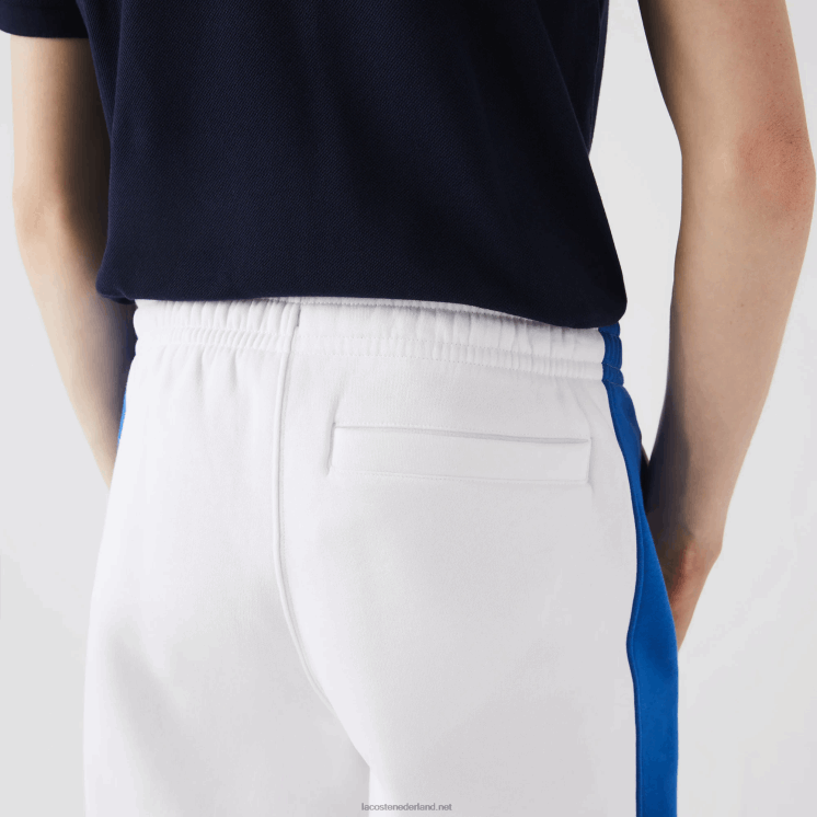 Lacoste trainingsbroek met contrasterende banden 0828H1060 wit blauw lmq Heren