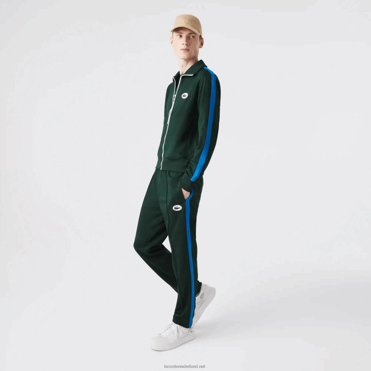 Lacoste trainingsbroek met contrasterende zijband 0828H1077 groen yzp Heren