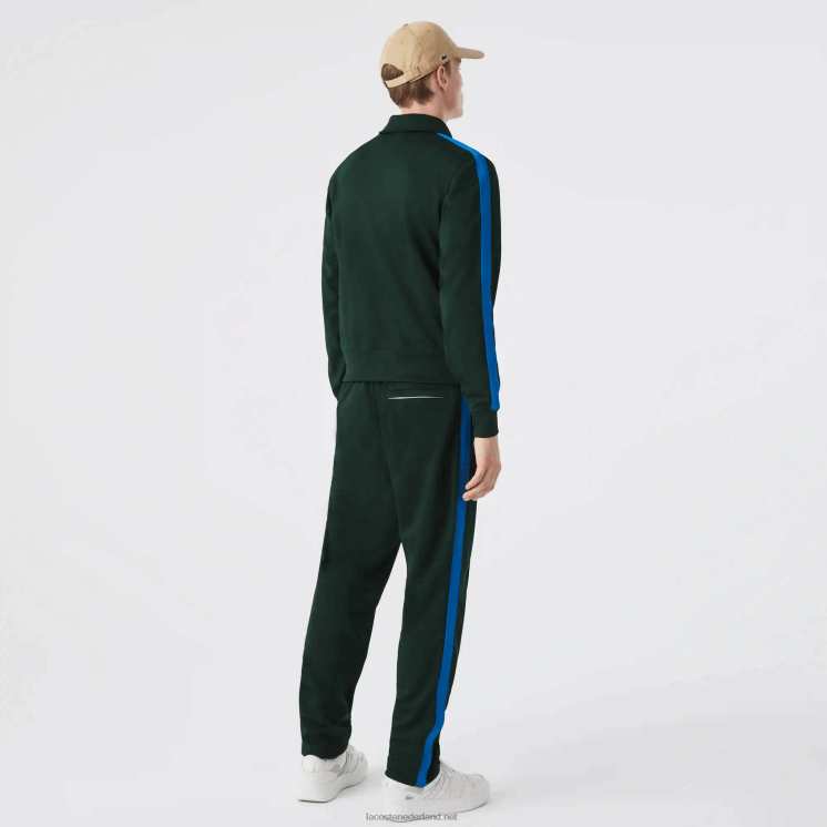 Lacoste trainingsbroek met contrasterende zijband 0828H1077 groen yzp Heren