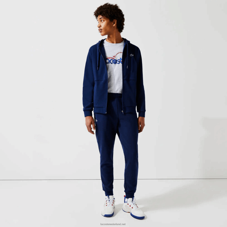 Lacoste trainingsbroek met gaaspanelen 0828H1021 marineblauw 423 Heren