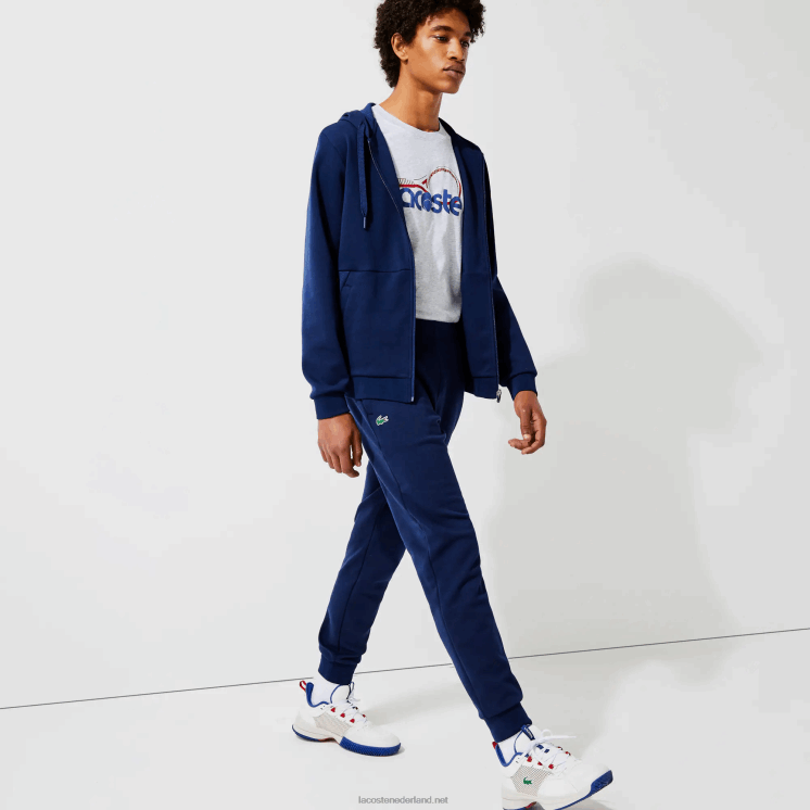 Lacoste trainingsbroek met gaaspanelen 0828H1021 marineblauw 423 Heren