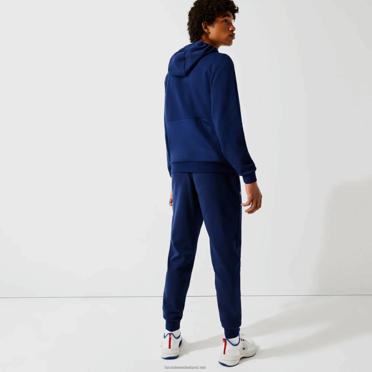 Lacoste trainingsbroek met gaaspanelen 0828H1021 marineblauw 423 Heren