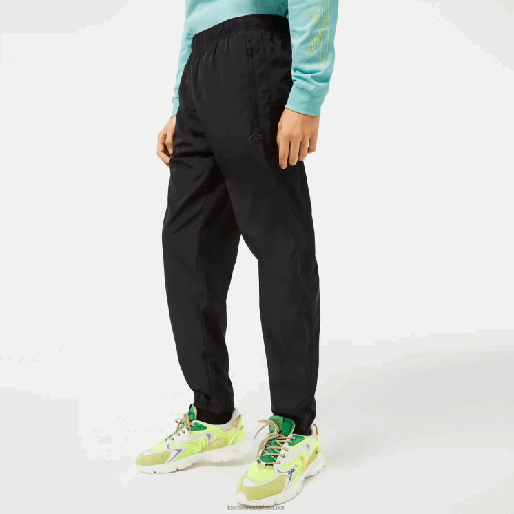 Lacoste trainingsbroek met gps-coördinaten 0828H304 zwart 031 Heren