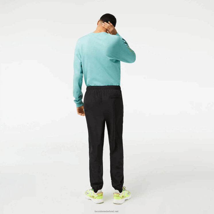 Lacoste trainingsbroek met gps-coördinaten 0828H304 zwart 031 Heren