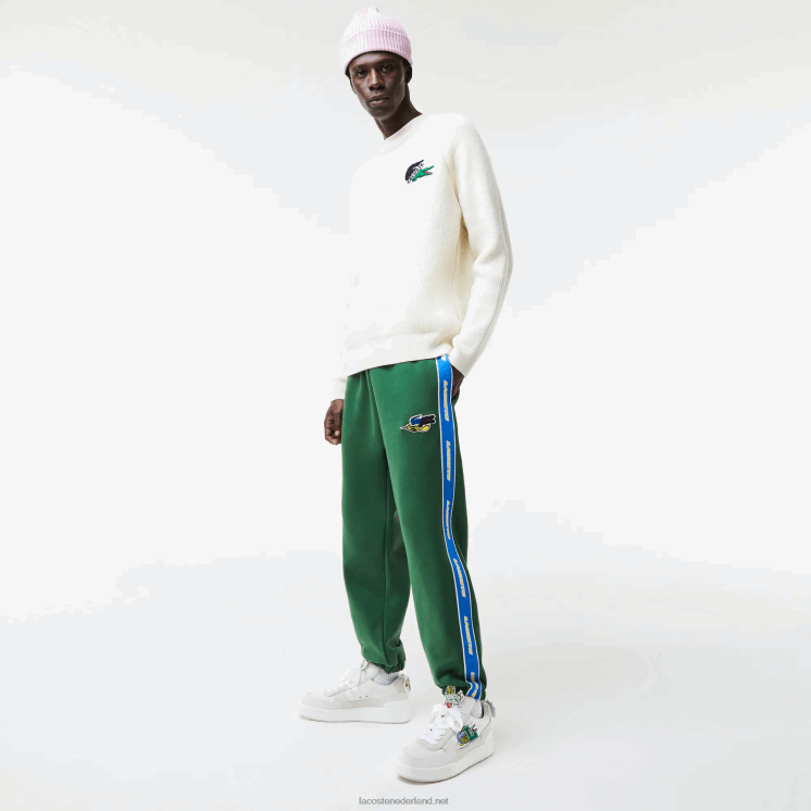 Lacoste trainingsbroek met merkband 0828H1026 groen 132 Heren