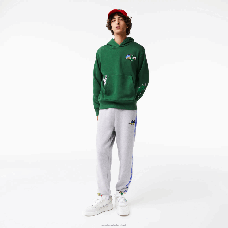 Lacoste trainingsbroek met merkband 0828H1027 grijze chine ca Heren