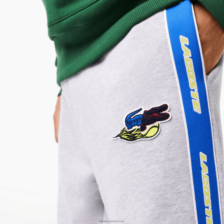 Lacoste trainingsbroek met merkband 0828H1027 grijze chine ca Heren