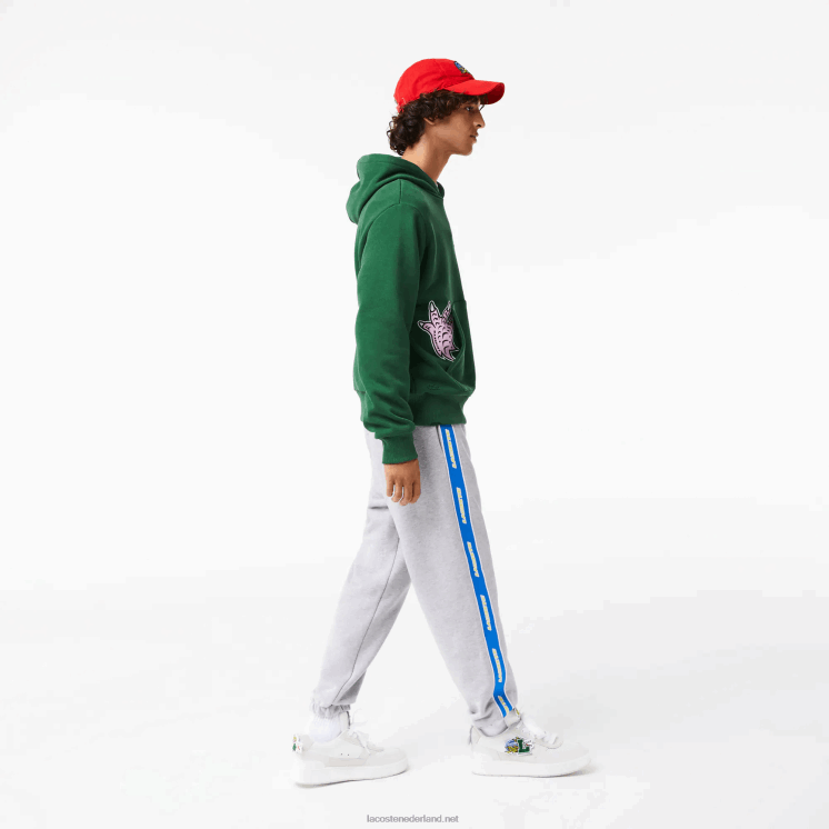 Lacoste trainingsbroek met merkband 0828H1027 grijze chine ca Heren