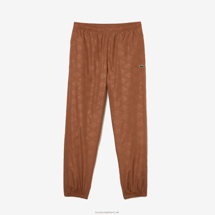 Lacoste trainingsbroek met monogramprint 0828H317 lichtbruin lfa Heren