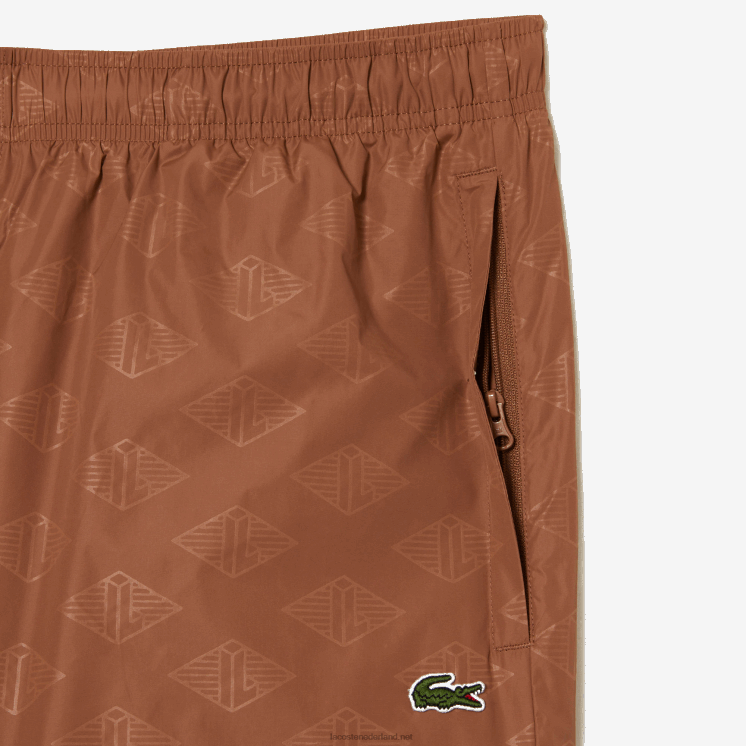 Lacoste trainingsbroek met monogramprint 0828H317 lichtbruin lfa Heren