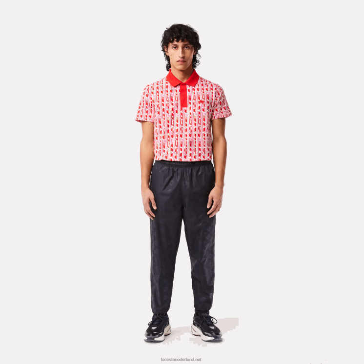 Lacoste trainingsbroek met monogramprint 0828H318 zwart 031 Heren