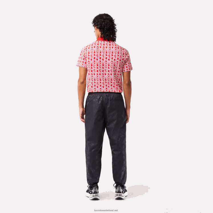 Lacoste trainingsbroek met monogramprint 0828H318 zwart 031 Heren