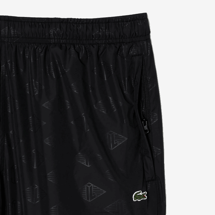 Lacoste trainingsbroek met monogramprint 0828H318 zwart 031 Heren