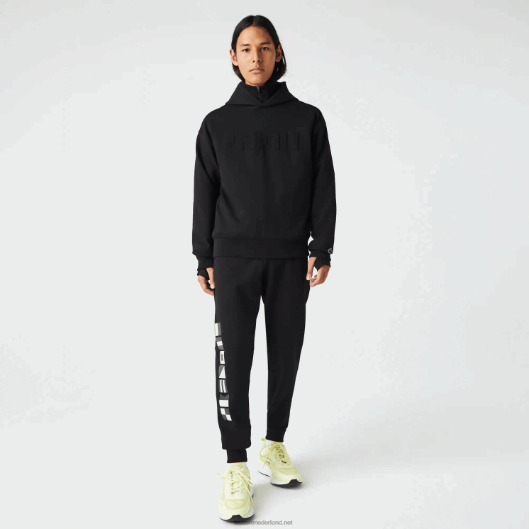 Lacoste trainingsbroek met reflecterende print 0828H1043 zwart 031 Heren