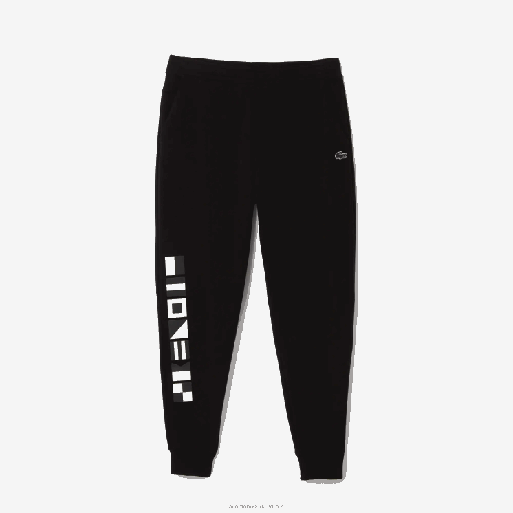 Lacoste trainingsbroek met reflecterende print 0828H1043 zwart 031 Heren