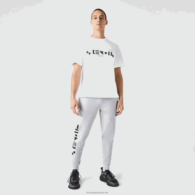 Lacoste trainingsbroek met reflecterende print 0828H1044 grijze chine ca Heren