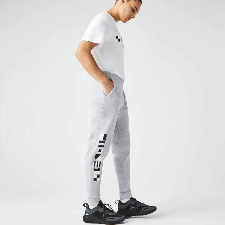 Lacoste trainingsbroek met reflecterende print 0828H1044 grijze chine ca Heren