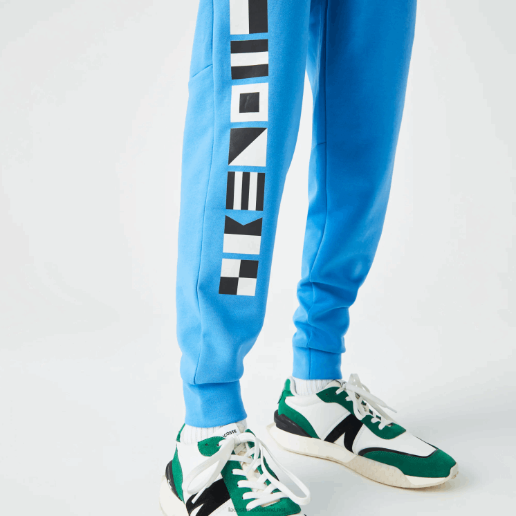 Lacoste trainingsbroek met reflecterende print 0828H1045 blauw 4xa Heren