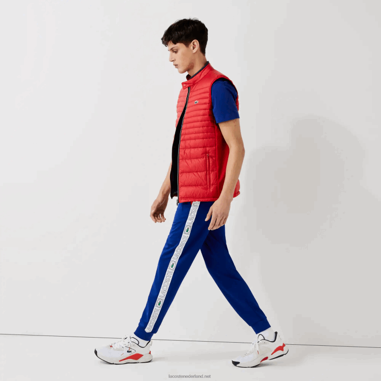 Lacoste trainingsbroek met sportmerkbands 0828H1119 blauw rood wit an3 Heren