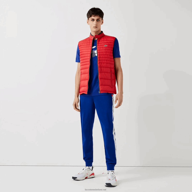 Lacoste trainingsbroek met sportmerkbands 0828H1119 blauw rood wit an3 Heren