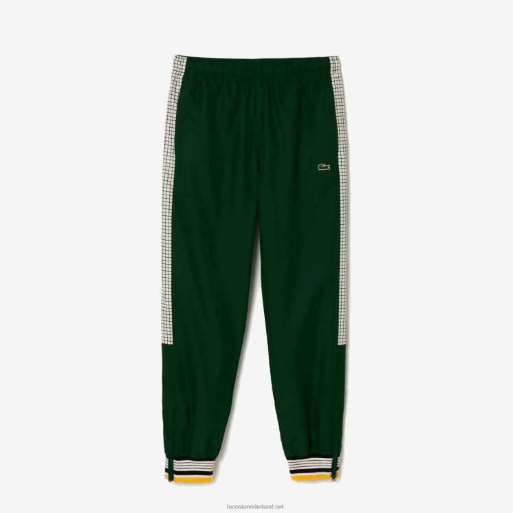 Lacoste trainingsbroek met tennisprint 0828H372 groen wit pk Heren