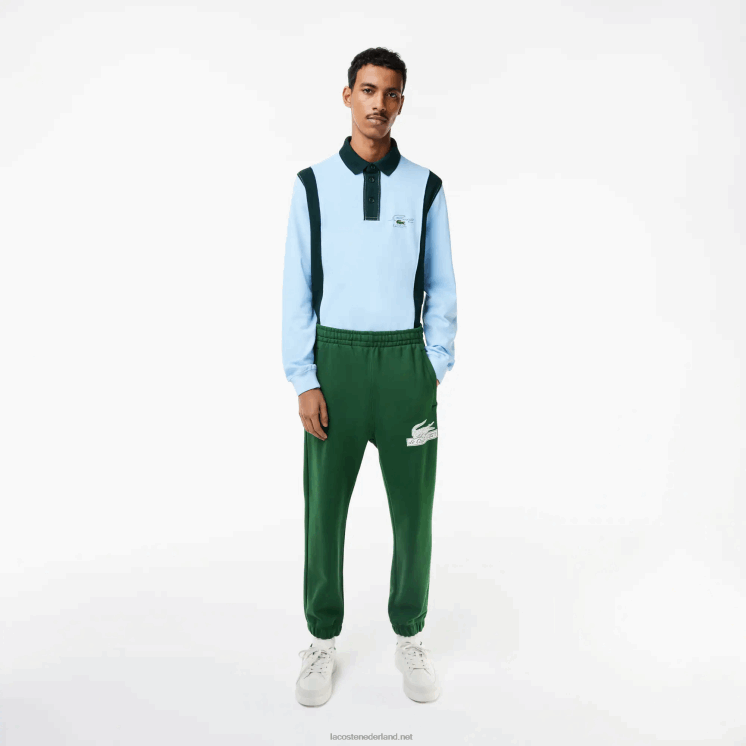 Lacoste trainingsbroek van biologisch katoen 0828H292 groen 132 Heren