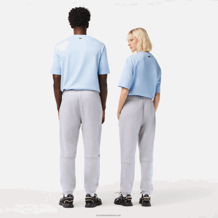 Lacoste trainingsbroek van biologisch katoenfleece 0828H1048 grijze chine ca Heren