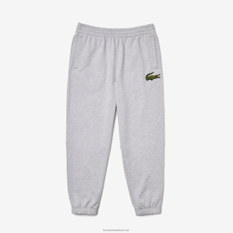 Lacoste trainingsbroek van biologisch katoenfleece 0828H1048 grijze chine ca Heren