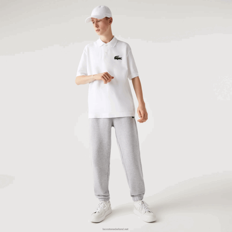 Lacoste trainingsbroek van biologisch katoenfleece 0828H1048 grijze chine ca Heren