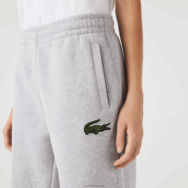 Lacoste trainingsbroek van biologisch katoenfleece 0828H1048 grijze chine ca Heren