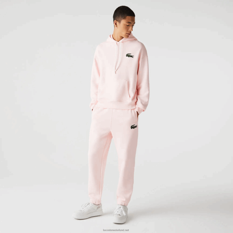 Lacoste trainingsbroek van biologisch katoenfleece 0828H1050 lichtroze t03 Heren