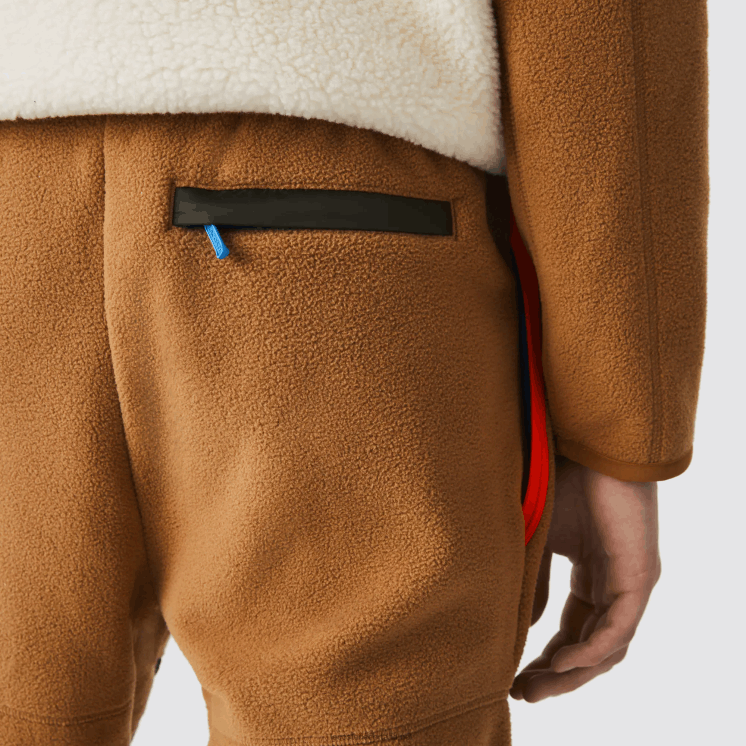 Lacoste trainingsbroek van polarfleece met kleurvlakken 0828H1083 bruin kaki groen 89f Heren