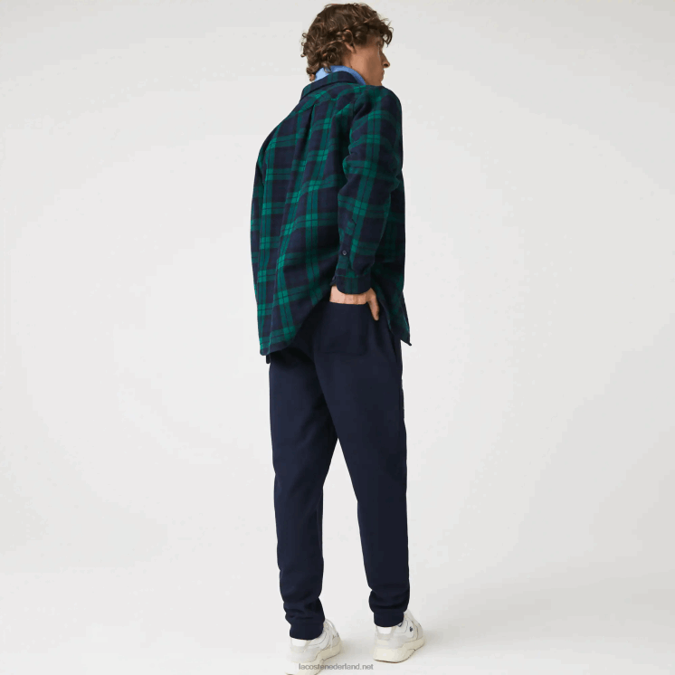 Lacoste wimpels l badge fleece trainingsbroek 0828H1168 marineblauw 166 Heren