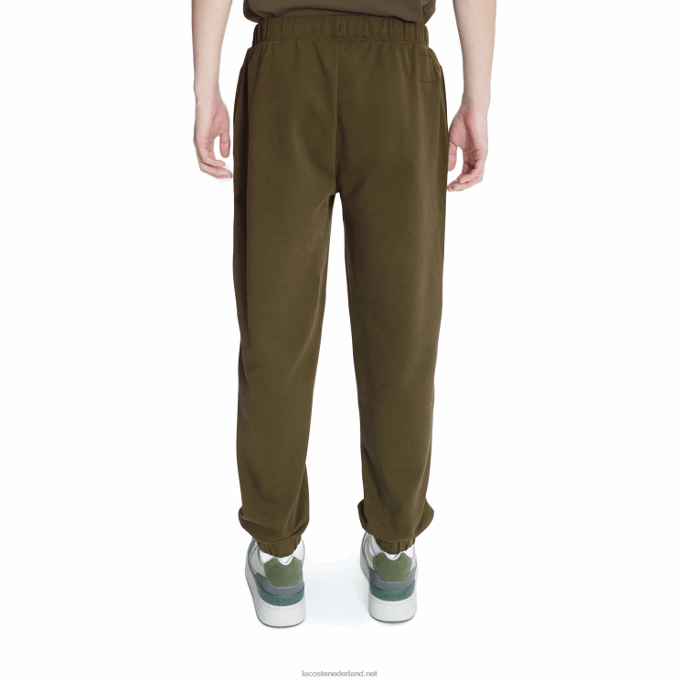 lacoste x a.p.c. trainingsbroek van katoenfleece 0828H1196 kaki groen gew Heren