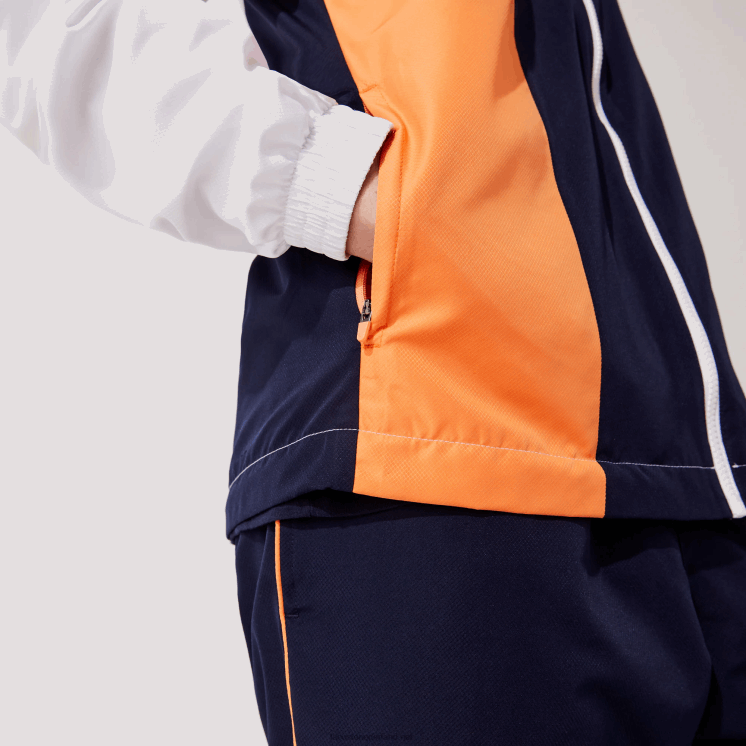 Lacoste colorblock trainingspak met sportmerk 0828H1156 wit oranje marineblauw 8ty Heren