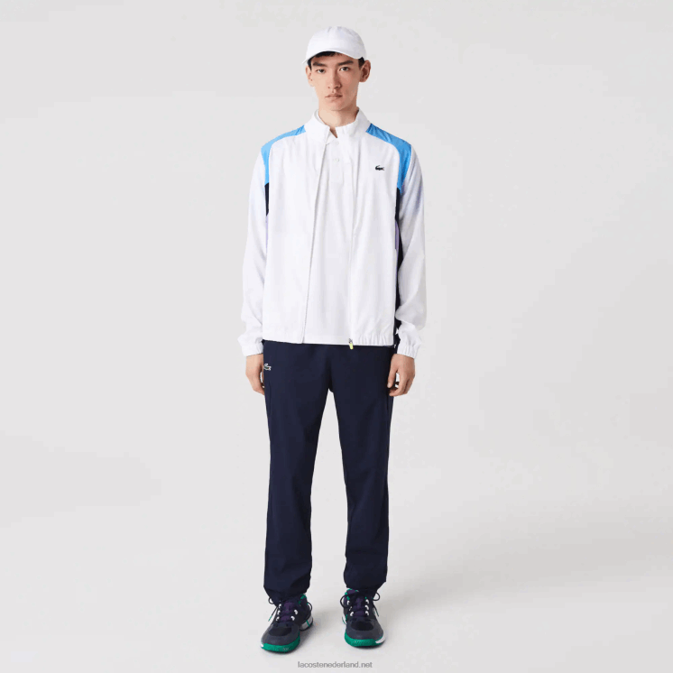 Lacoste sport colorblock tennistrainingspak 0828H996 wit paars marineblauw y03 Heren