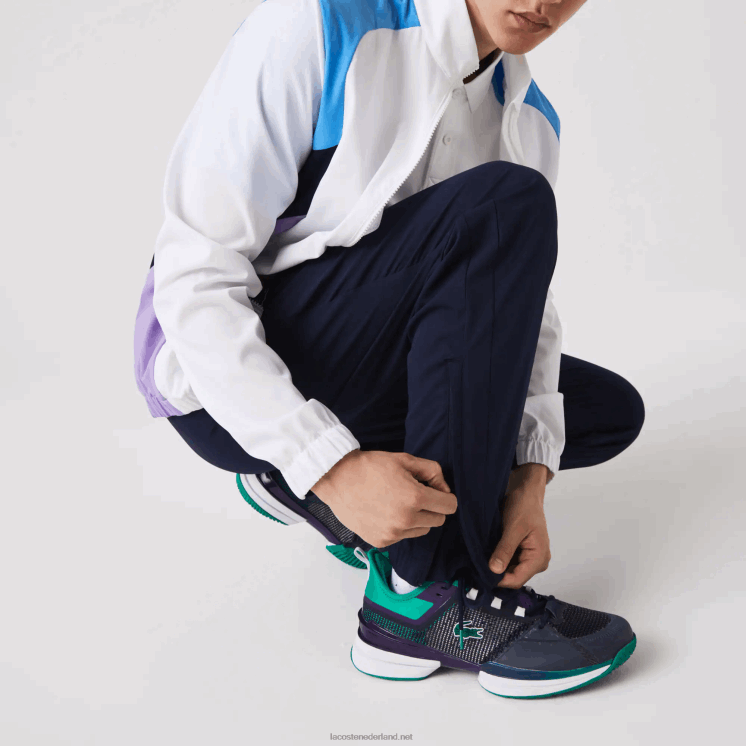 Lacoste sport colorblock tennistrainingspak 0828H996 wit paars marineblauw y03 Heren