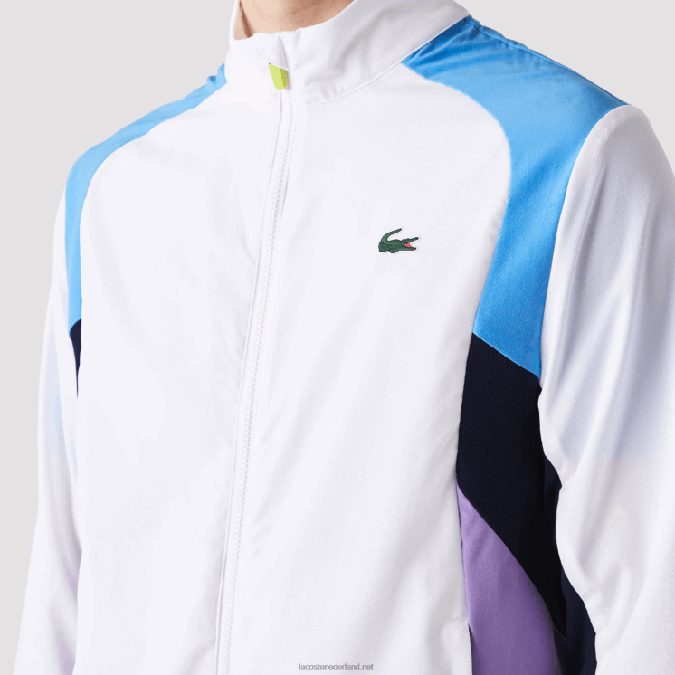 Lacoste sport colorblock tennistrainingspak 0828H996 wit paars marineblauw y03 Heren