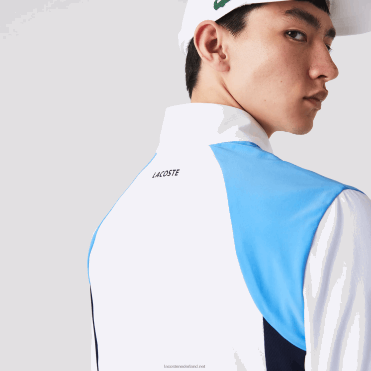 Lacoste sport colorblock tennistrainingspak 0828H996 wit paars marineblauw y03 Heren
