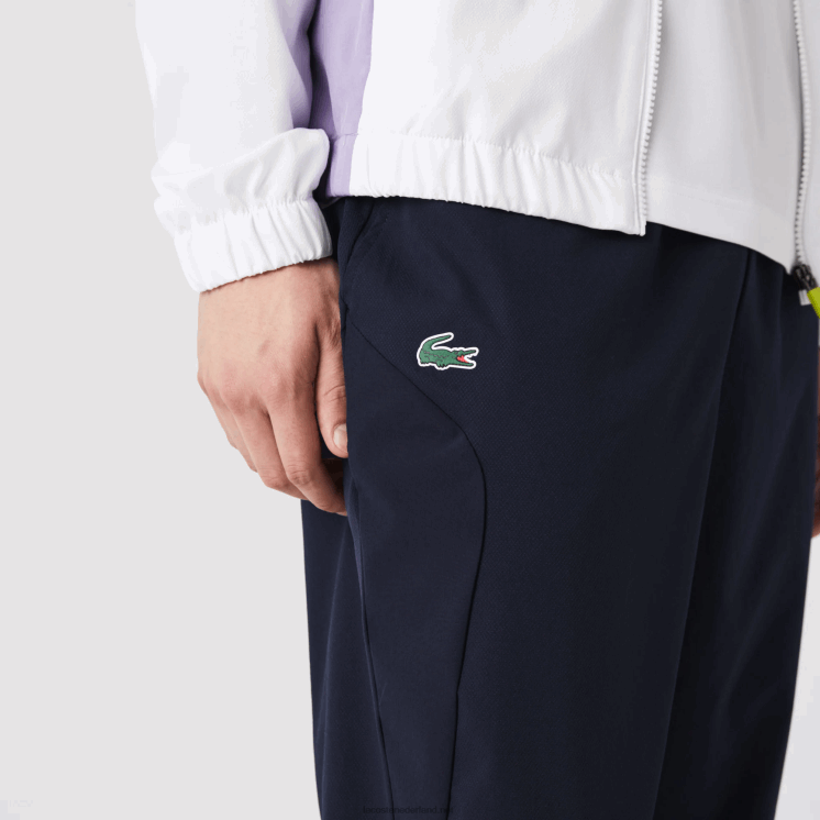 Lacoste sport colorblock tennistrainingspak 0828H996 wit paars marineblauw y03 Heren