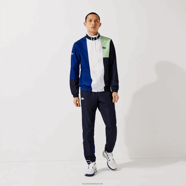 Lacoste sport colorblock trainingspak 0828H1201 groen marineblauw wit cn1 Heren