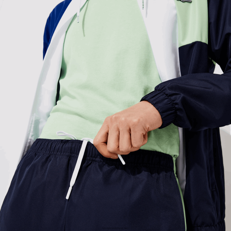 Lacoste sport colorblock trainingspak 0828H1201 groen marineblauw wit cn1 Heren