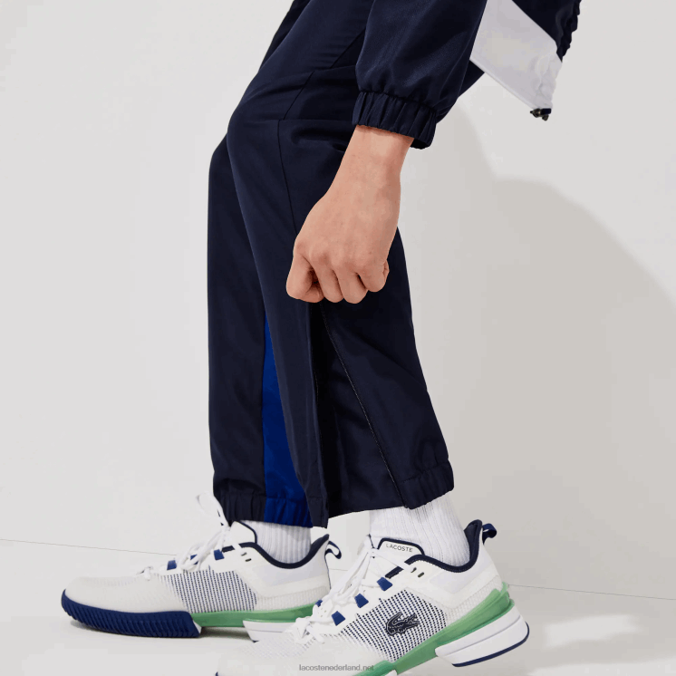 Lacoste sport colorblock trainingspak 0828H1201 groen marineblauw wit cn1 Heren
