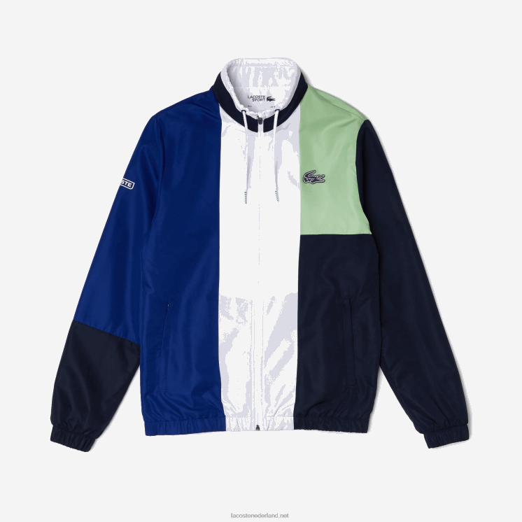 Lacoste sport colorblock trainingspak 0828H1201 groen marineblauw wit cn1 Heren