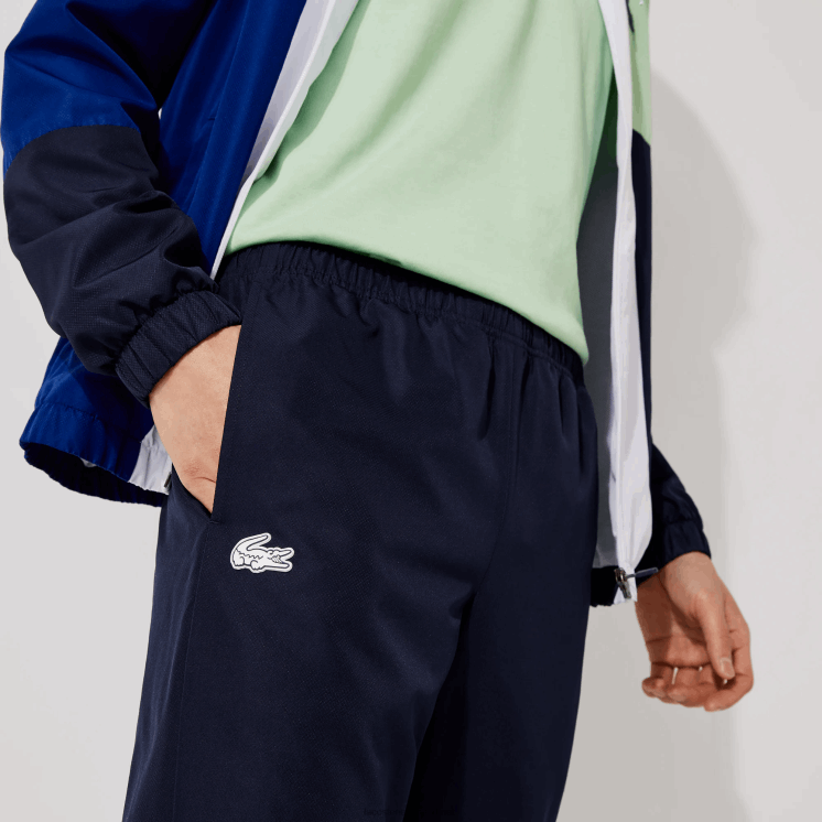 Lacoste sport colorblock trainingspak 0828H1201 groen marineblauw wit cn1 Heren