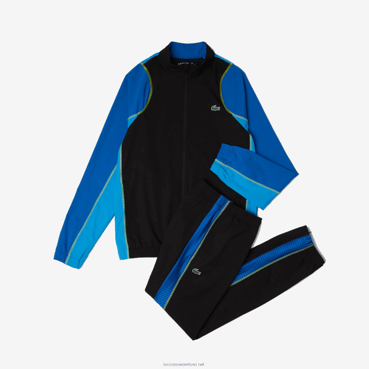 Lacoste tennis joggingbroek met hoge hals 0828H28 zwart blauw geel av Heren