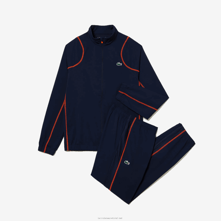 Lacoste tennis joggingbroek met hoge hals 0828H29 marineblauw oranje xig Heren