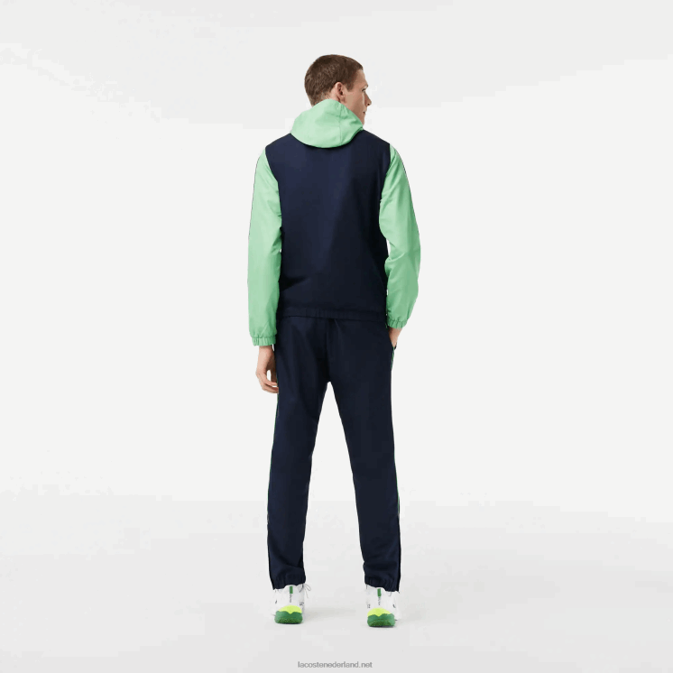 Lacoste tennis joggingbroek met normale pasvorm 0828H343 marineblauw groen wti Heren