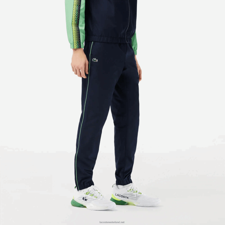 Lacoste tennis joggingbroek met normale pasvorm 0828H343 marineblauw groen wti Heren