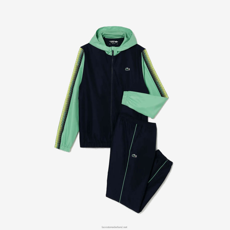 Lacoste tennis joggingbroek met normale pasvorm 0828H343 marineblauw groen wti Heren